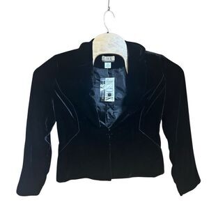 The Look Randolph Duke Lux Size 10 Black Velvety Blazer NWT